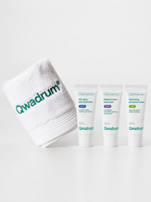 Free samples + Qwadrum facial towel!